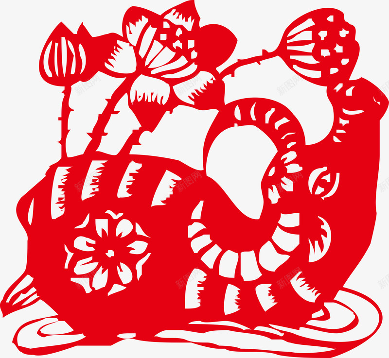 2021年牛年剪纸红色新年春节喜庆插画窗花AI矢量png免抠素材_新图网 https://ixintu.com 牛年 剪纸 红色 新年 年春节 喜庆 插画 窗花 矢量