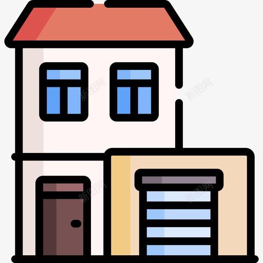 住宅城市28号楼线性颜色svg_新图网 https://ixintu.com 住宅 城市 号楼 线性 颜色