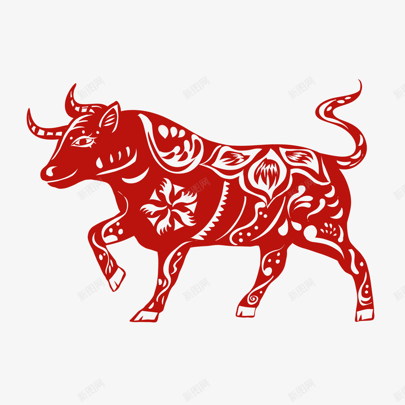 2021年牛年剪纸红色新年春节喜庆插画窗花AI矢量png免抠素材_新图网 https://ixintu.com 牛年 剪纸 红色 新年 年春节 喜庆 插画 窗花 矢量