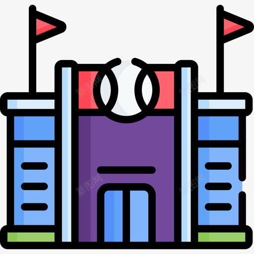 体育场棒球80线性颜色svg_新图网 https://ixintu.com 体育场 棒球 线性 颜色