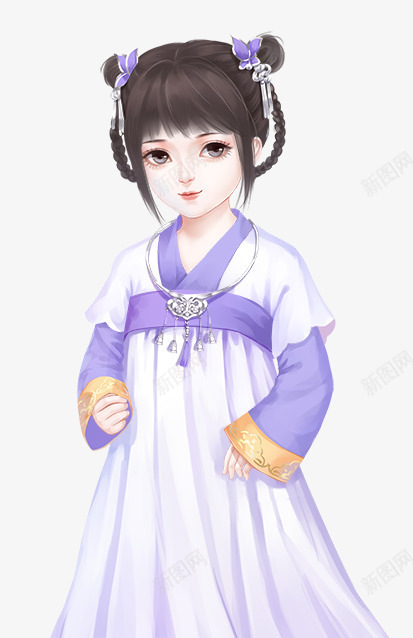 素衣小女孩1png免抠素材_新图网 https://ixintu.com 素衣 小女孩