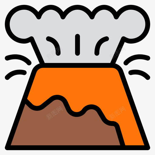 火山生态环境11线性颜色svg_新图网 https://ixintu.com 火山 生态环境 线性 颜色