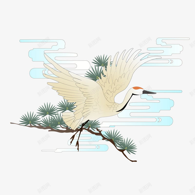 中国风仙鹤丹顶鹤古风古典免扣透明装饰PS设计png免抠素材_新图网 https://ixintu.com 中国 国风 仙鹤 丹顶鹤 古风 古典 免扣 透明 装饰设计