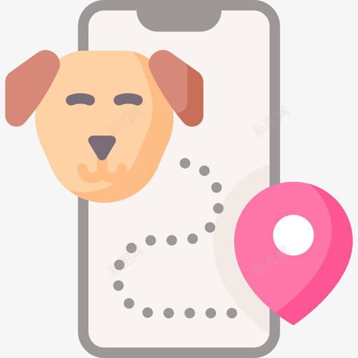 狗跟踪应用程序宠物店91扁平svg_新图网 https://ixintu.com 跟踪 应用程序 宠物 扁平