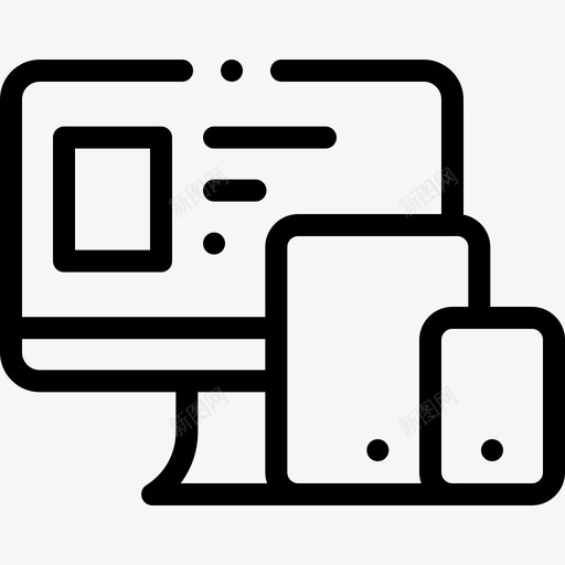 响应式设计web主机92线性svg_新图网 https://ixintu.com 响应 设计 主机 线性