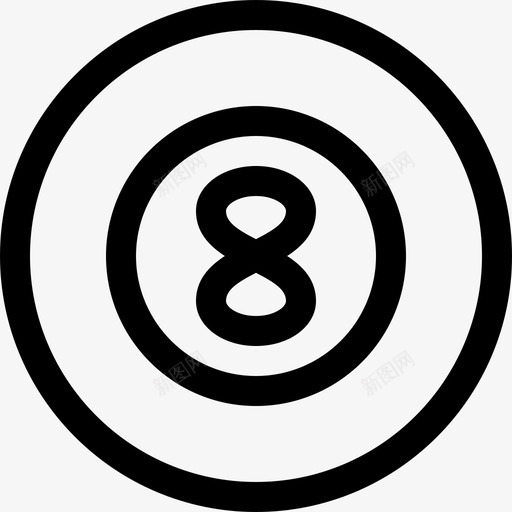 台球业余爱好和自由时间8线性svg_新图网 https://ixintu.com 台球 业余爱好 自由 时间 线性