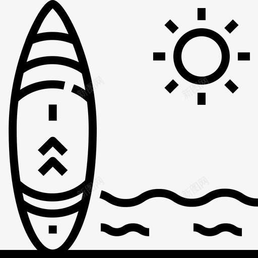 冲浪板夏季134线性svg_新图网 https://ixintu.com 冲浪板 夏季 线性