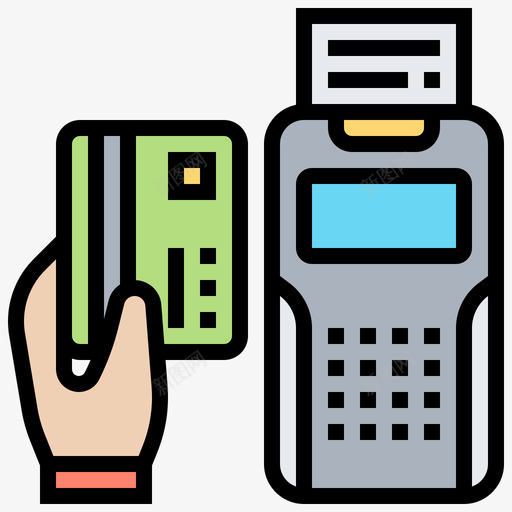 信用卡机银行136线颜色svg_新图网 https://ixintu.com 信用卡机 银行 颜色