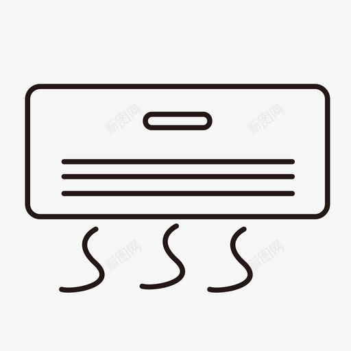 空调svg_新图网 https://ixintu.com 空调 线性 扁平 单色 简约