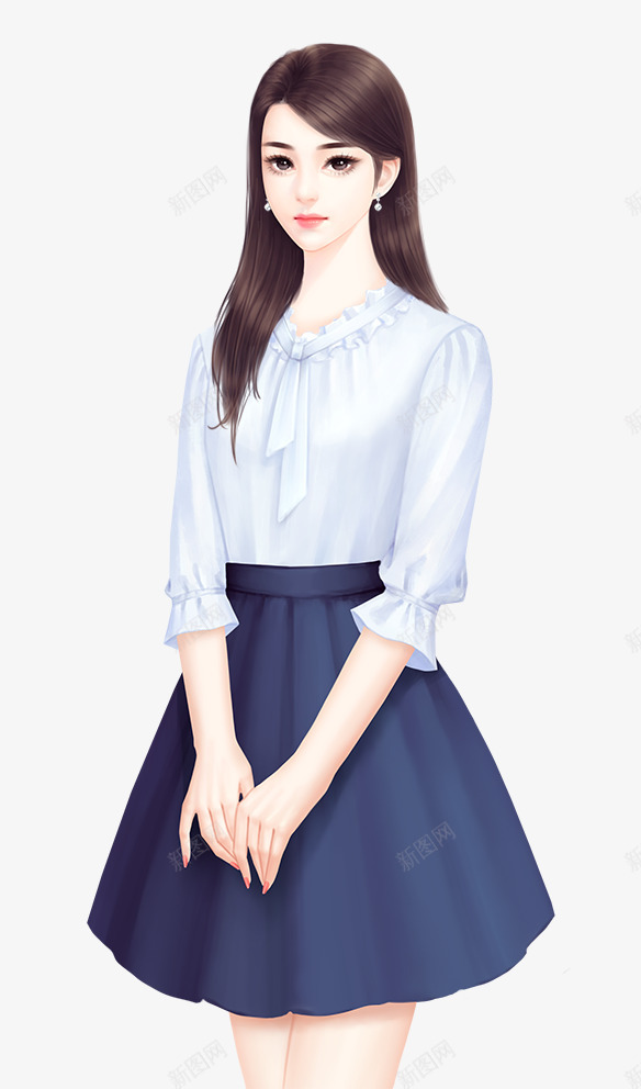长发白领女png免抠素材_新图网 https://ixintu.com 长发 白领