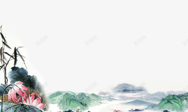 水墨山水风景画古典水彩水墨晕染国画透明PS设计png免抠素材_新图网 https://ixintu.com 水墨 山水 风景画 古典 水彩 晕染 国画 透明 设计