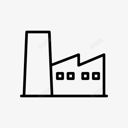 工厂建筑商业svg_新图网 https://ixintu.com 商业 工厂 建筑 建筑商 公司 办公室 管理 卷线