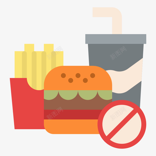 不吃快餐节食健身7平淡svg_新图网 https://ixintu.com 不吃 吃快餐 节食 健身 平淡