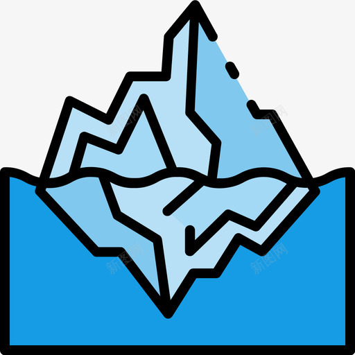 冰山北极42线性颜色svg_新图网 https://ixintu.com 冰山 北极 线性 颜色