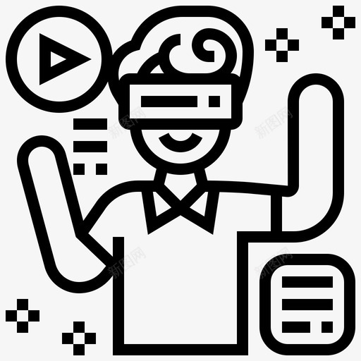 虚拟现实虚拟现实114线性svg免抠素材_新图网 https://ixintu.com 虚拟现实 线性