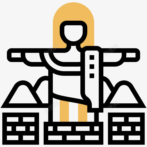 里约热内卢地标54黄色阴影svg_新图网 https://ixintu.com 里约 热内 卢地标 黄色 阴影