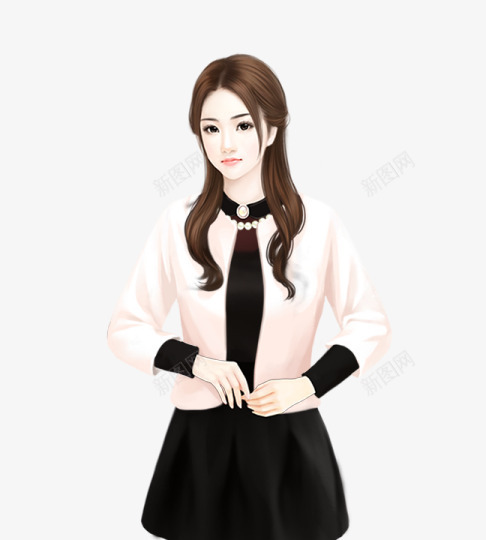 可爱少女长发png免抠素材_新图网 https://ixintu.com 可爱 少女 长发