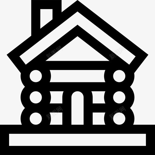 小屋景观88线性svg_新图网 https://ixintu.com 小屋 景观 线性