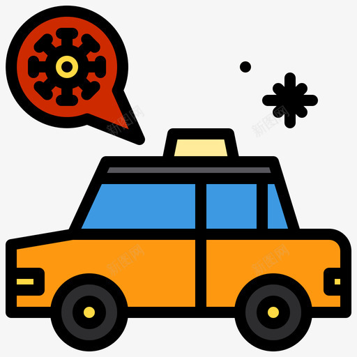 出租车123病毒线状颜色svg_新图网 https://ixintu.com 出租车 病毒 线状 颜色
