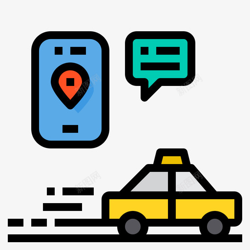 出租车39路出租车服务直线颜色svg_新图网 https://ixintu.com 出租车路 出租车 服务 直线 颜色