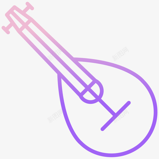 曼陀林乐器50轮廓渐变svg_新图网 https://ixintu.com 曼陀林 乐器 轮廓 渐变