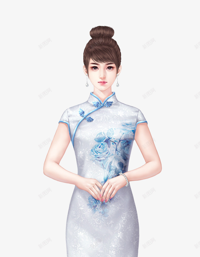 女旗袍l21png免抠素材_新图网 https://ixintu.com 旗袍
