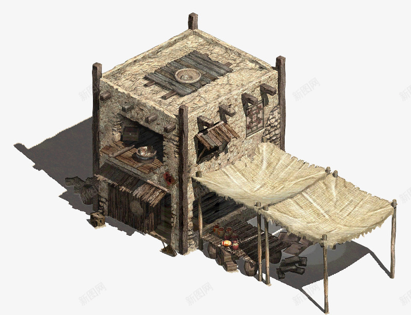 盟重建筑热荒沙漠4png免抠素材_新图网 https://ixintu.com 盟重 建筑 热荒 沙漠
