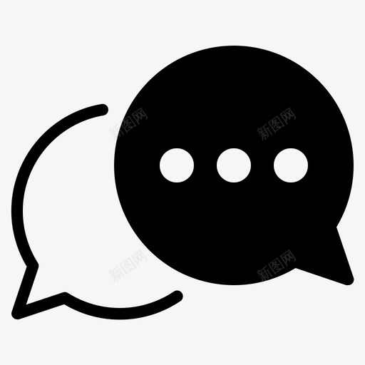 通讯泡泡聊天svg_新图网 https://ixintu.com 聊天 通讯 泡泡 平面 线图 图标