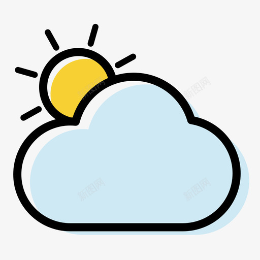 天气icon多云白天svg_新图网 https://ixintu.com 天气 多云 白天