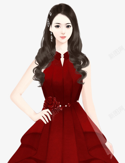 卷发气质女礼服00001普通png免抠素材_新图网 https://ixintu.com 卷发 气质 礼服 普通