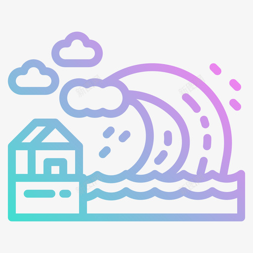 海啸自然灾害46坡度svg_新图网 https://ixintu.com 海啸 自然灾害 坡度