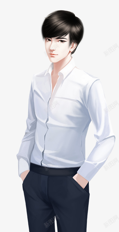 穿白衬衣的男子png免抠素材_新图网 https://ixintu.com 穿白 衬衣 男子
