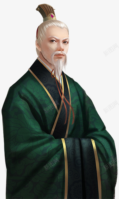 白发绿衣老人png免抠素材_新图网 https://ixintu.com 白发 绿衣 老人