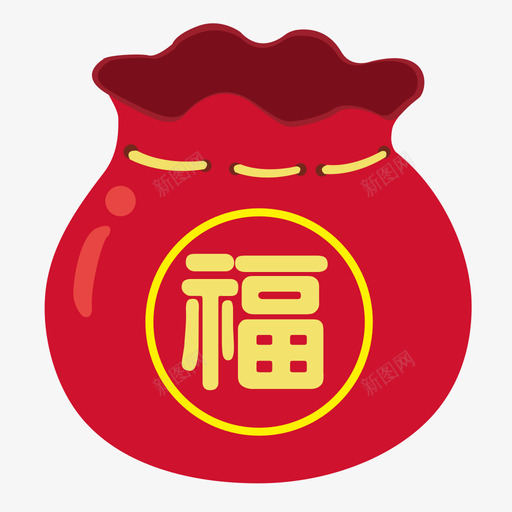 福袋钱袋新年svg_新图网 https://ixintu.com 福袋 钱袋 新年 填充 多色 圆润