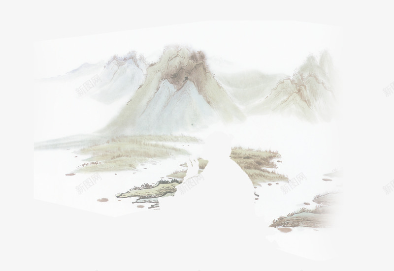 水墨画山png免抠素材_新图网 https://ixintu.com 水墨画山