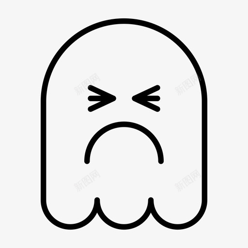 鬼魂恼怒表情符号svg_新图网 https://ixintu.com 鬼魂 表情 恼怒 符号 万圣节 幽灵