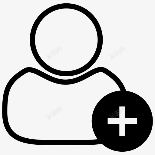 添加好友plus个人资料svg_新图网 https://ixintu.com 添加 好友 个人资料 用户 社交 应用 图标