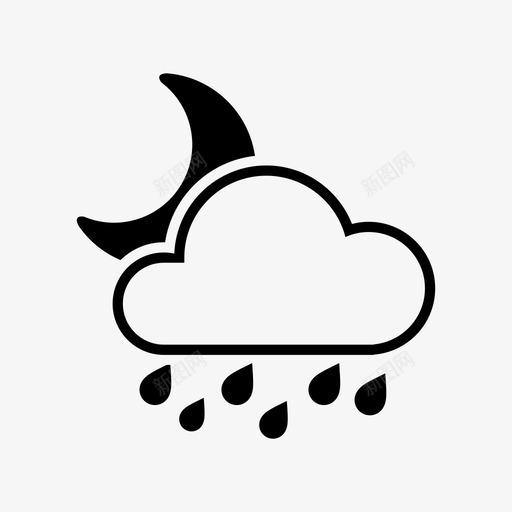 月亮雨天气要素天气状况svg_新图网 https://ixintu.com 月亮 天气 要素 天气状况 雨天 季节 预报 多云 气候