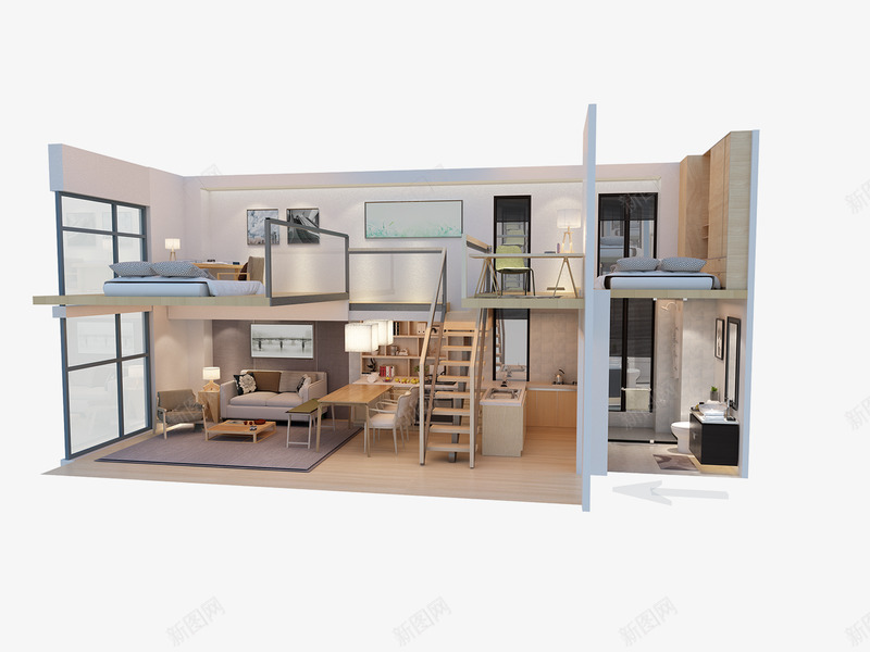 LOFT户型参考png免抠素材_新图网 https://ixintu.com 户型 参考