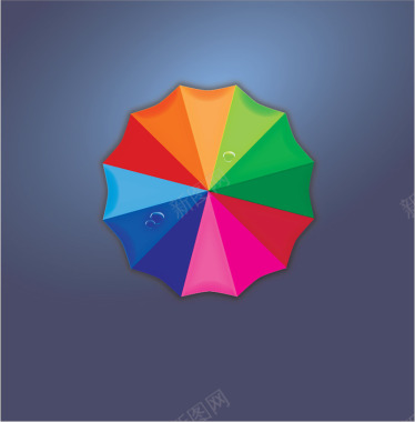 彩色雨伞ICON设计UI图标