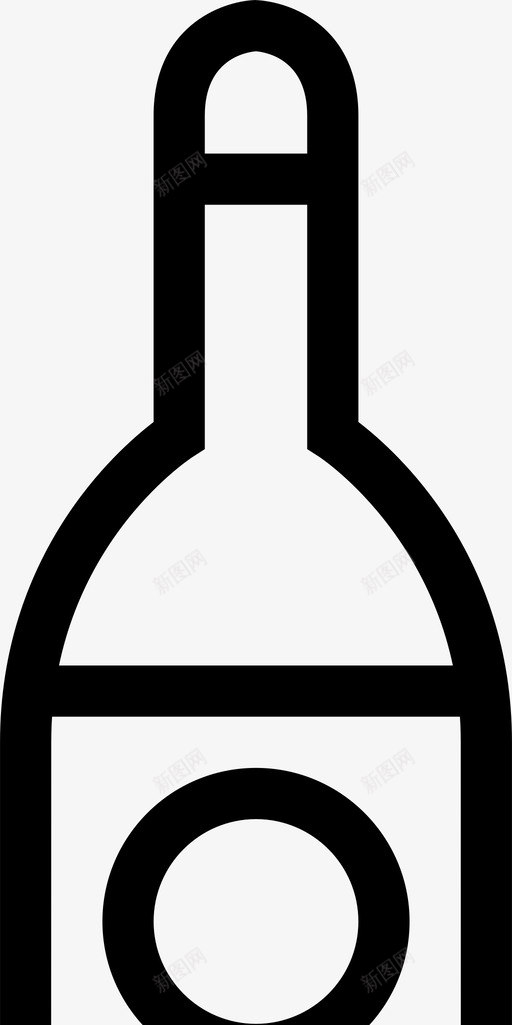 酒瓶软木塞饮料svg_新图网 https://ixintu.com 酒瓶 软木塞 饮料 玻璃 标签 液体 颈部 食品饮料