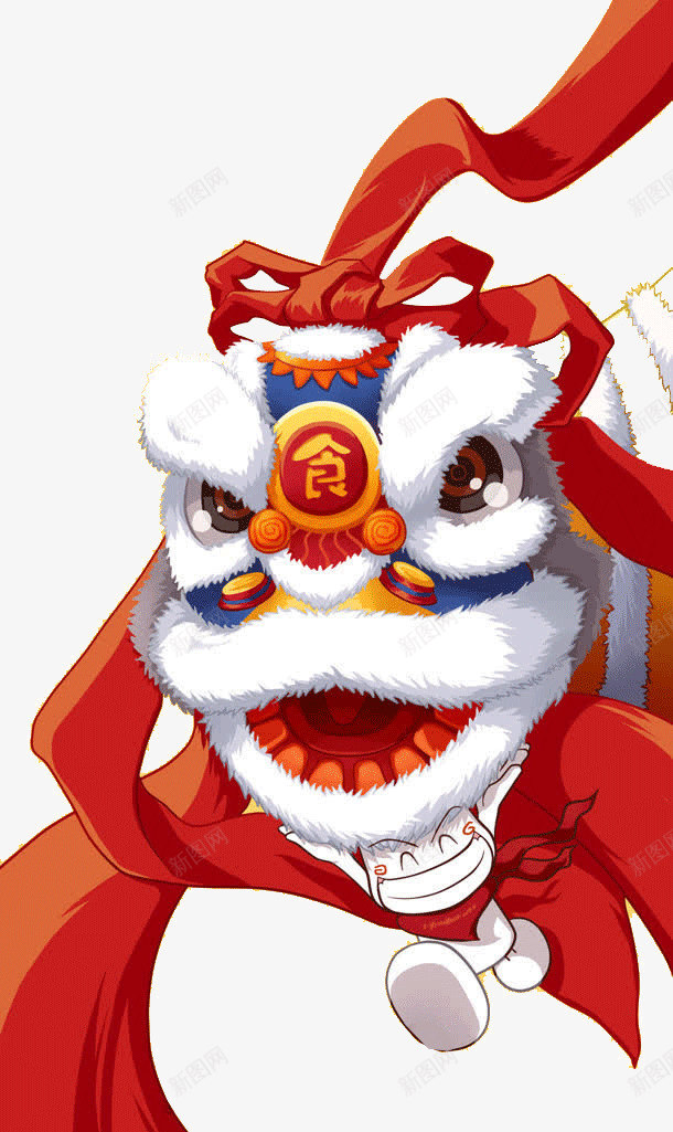 手绘彩带舞狮psd分层png免抠素材_新图网 https://ixintu.com 手绘 彩带 舞狮 分层