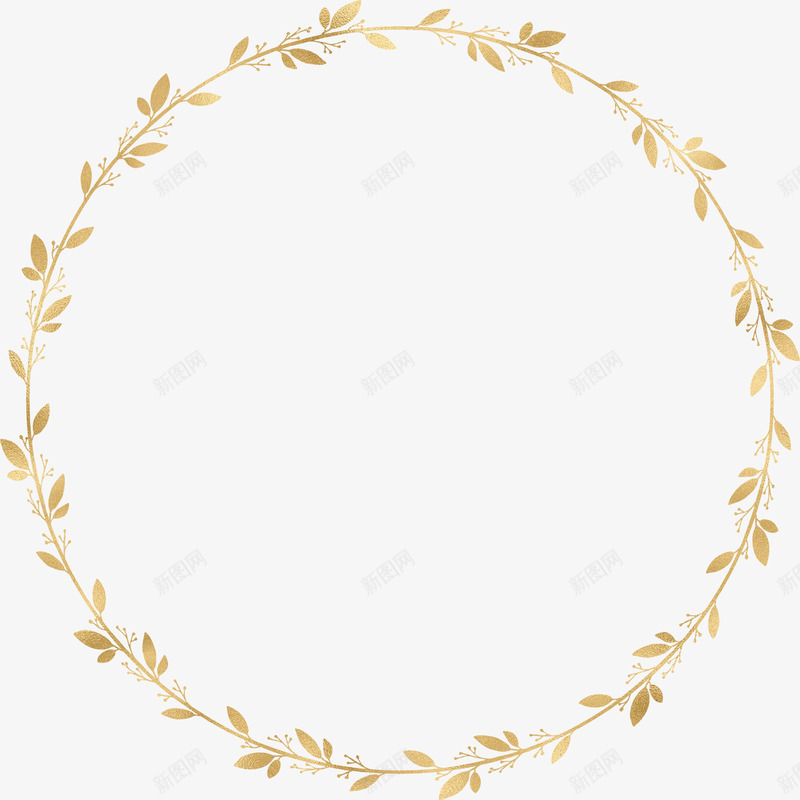 金色枝叶典雅文艺花环边框分割线装饰设计PSpng免抠素材_新图网 https://ixintu.com 金色 枝叶 典雅 文艺 花环 边框 分割线 装饰设计