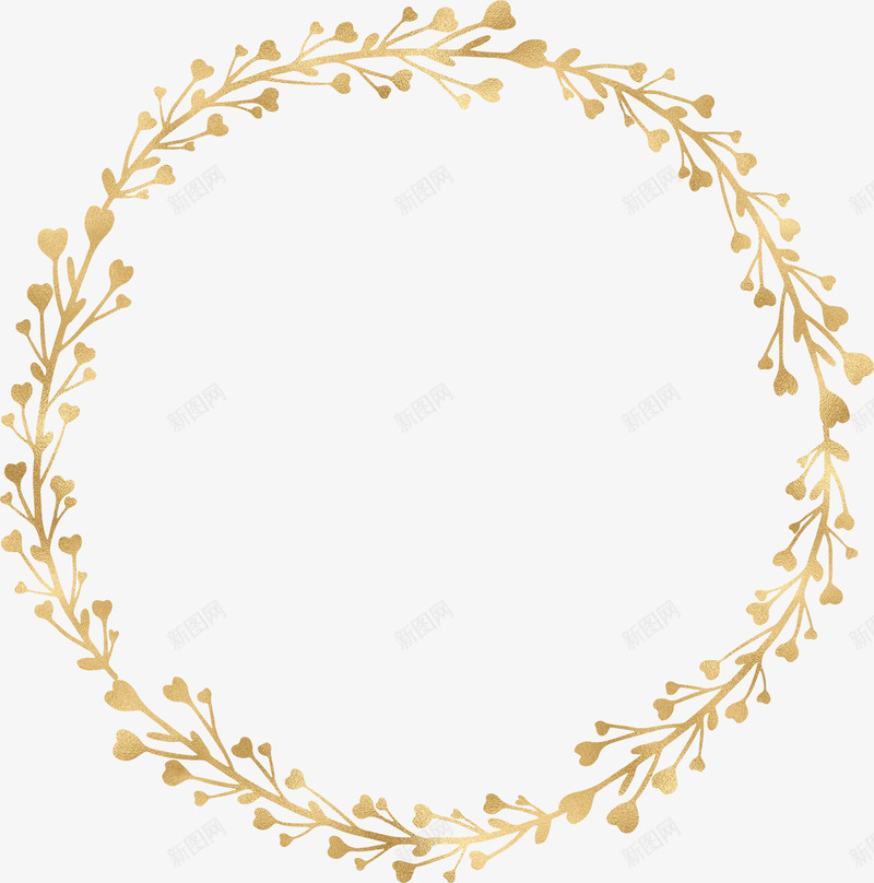 金色枝叶典雅文艺花环边框分割线装饰设计PSpng免抠素材_新图网 https://ixintu.com 金色 枝叶 典雅 文艺 花环 边框 分割线 装饰设计