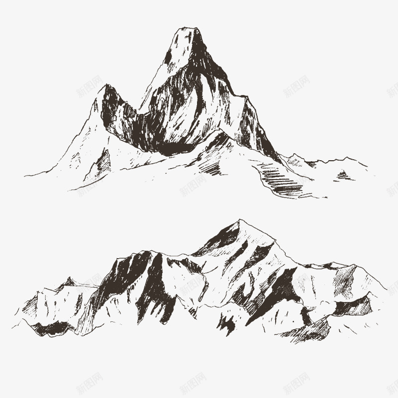 山素描png免抠素材_新图网 https://ixintu.com 素描