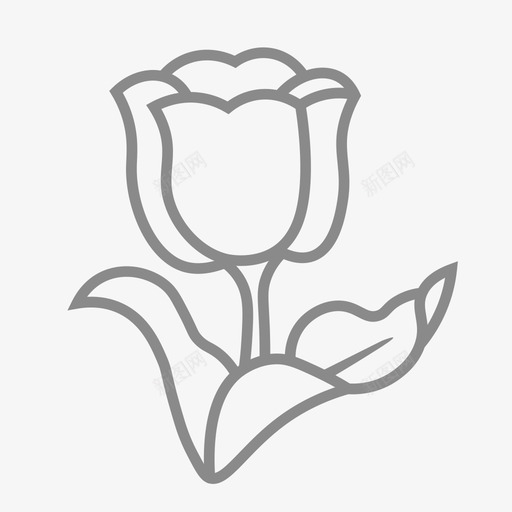 郁金香svg_新图网 https://ixintu.com 郁金香 填充 单色 可爱 线性 简约 扁平 精美 圆润 手绘
