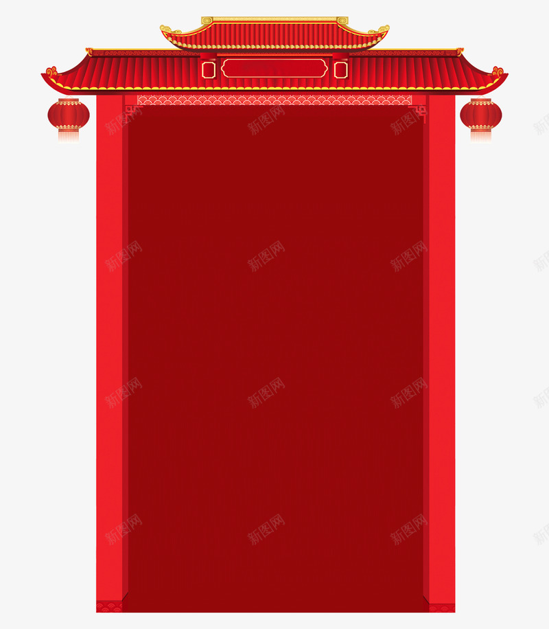 古建筑门楼png免抠素材_新图网 https://ixintu.com 古建筑 门楼