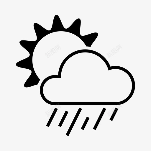 晴朗小雨天气要素天气状况svg_新图网 https://ixintu.com 晴朗 小雨 天气 要素 天气状况 季节