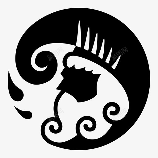 海王星罗马神波浪svg_新图网 https://ixintu.com 神话 罗马 海王星 波浪 故事海 神波 塞冬 海洋