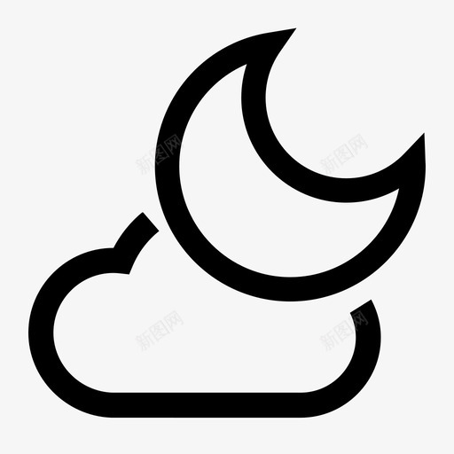 夜晚晴转多云svg_新图网 https://ixintu.com 夜晚 晴转多云